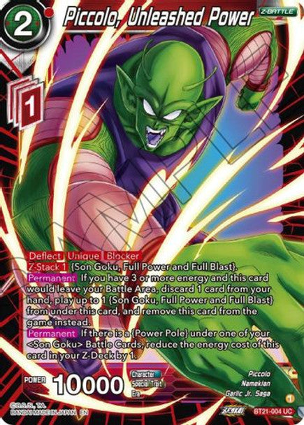 Piccolo, Unleashed Power - BT21-004 UC - Z04 Wild Resurgence