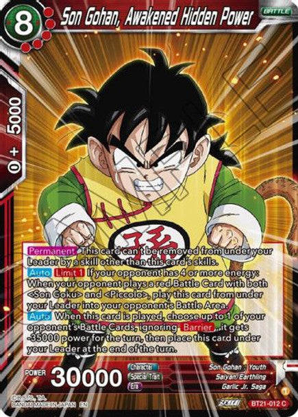 Son Gohan, Awakened Hidden Power - BT21-012 C - Z04 Wild Resurgence