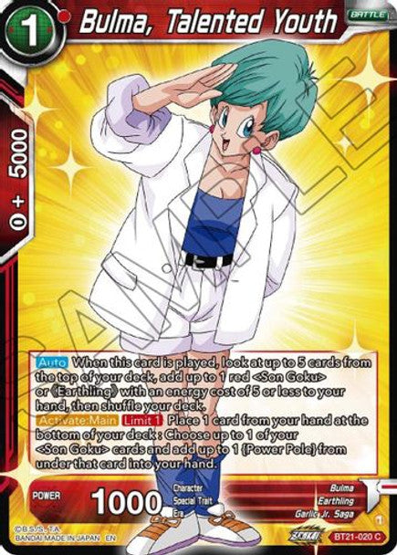 Bulma, Talented Youth - BT21-020 C - Z04 Wild Resurgence