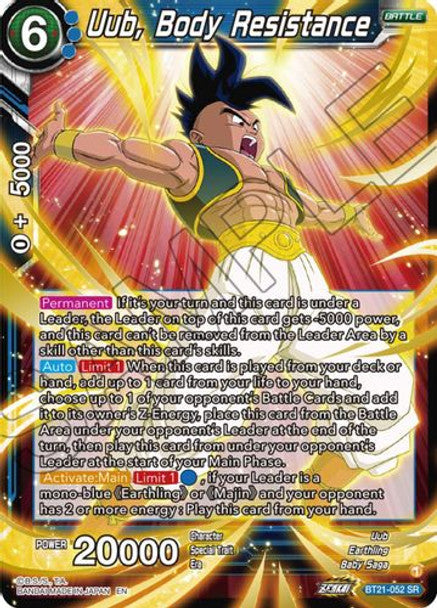 Uub, Body Resistance - BT21-052 SR - Z04 Wild Resurgence (Foil)