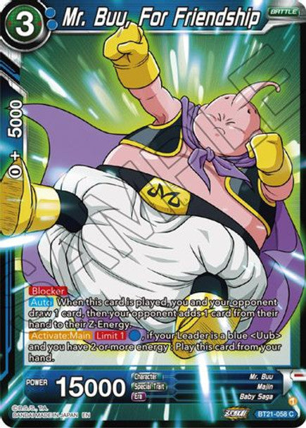 Mr. Buu, For Friendship - BT21-058 C - Z04 Wild Resurgence