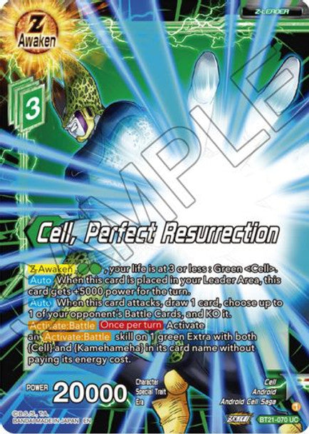 Cell, Perfect Resurrection - BT21-070 UC - Z04 Wild Resurgence