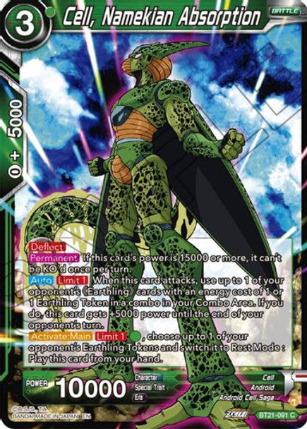 Cell, Namekian Absorption - BT21-091 C - Z04 Wild Resurgence