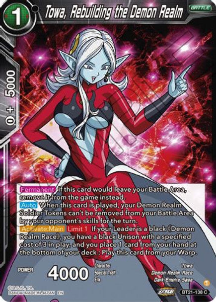 Towa, Rebuilding the Demon Realm - BT21-138 C - Z04 Wild Resurgence