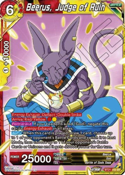 Beerus, Judge of Ruin - BT21-145 SR - Z04 Wild Resurgence (Foil)