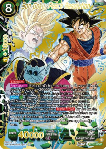 Son Goku, Peace Resolution - BT21-148 SCR - Z04 Wild Resurgence (Foil)