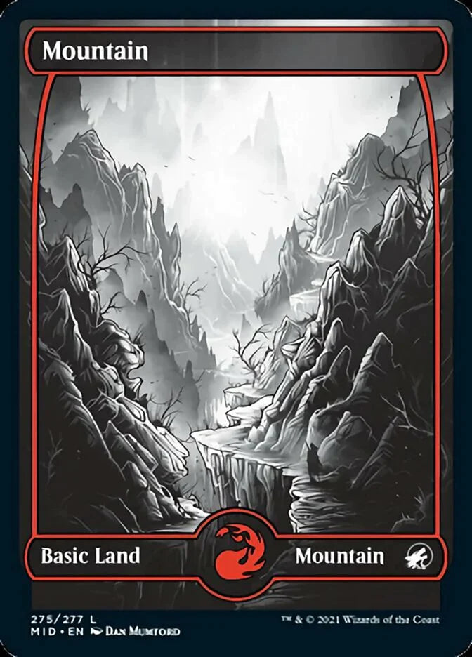 Mountain - Innistrad: Midnight Hunt MID - NM - 275 L (Full Art)