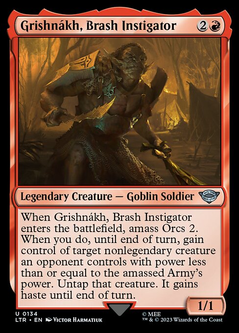 Grishnákh, Brash Instigator - The Lord of the Rings: Tales of Middle-earth LTR - NM - 0134 U