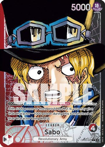 Sabo - OP05-001 L - OP05 Awakening of the New Era - NM - One Piece Card Game (Alt Art Foil)