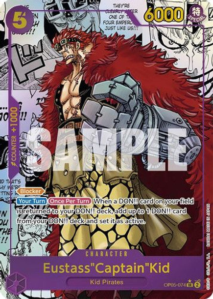 Eustass"Captain"Kid - OP05-074 SR - OP05 Awakening of the New Era - NM - One Piece Card Game (Manga Alt Art Foil)