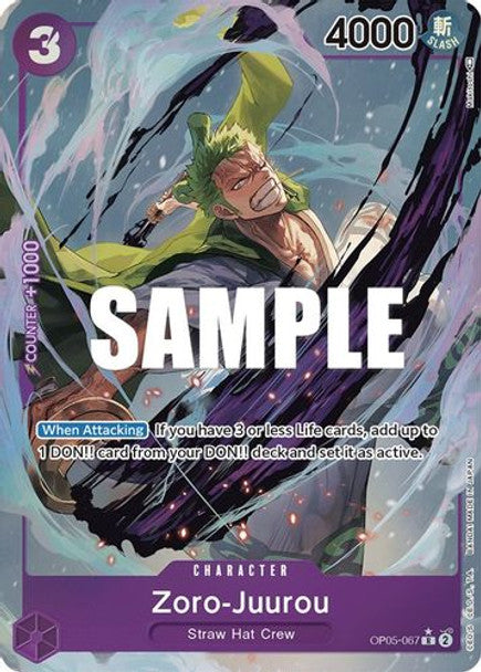 Zoro-Juurou - OP05-067 R - OP05 Awakening of the New Era - NM - One Piece Card Game (Alt Art Foil)