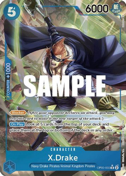 X.Drake - OP05-055 R - OP05 Awakening of the New Era - NM - One Piece Card Game (Alt Art Foil)