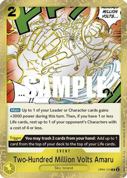 Two-Hundred Million Volts Amaru - OP05-115 R - OP05 Awakening of the New Era - NM - One Piece Card Game (Foil)