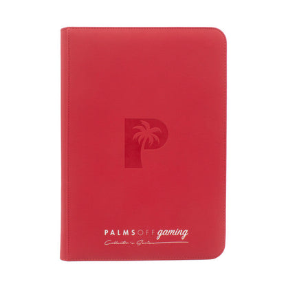 Collector's Series TOP LOADER Zip Binder (216 Capacity)(CLEAR) - RED - Palms Off Gaming