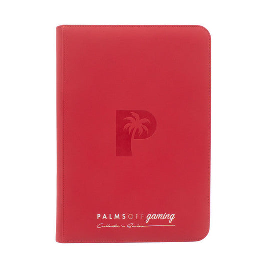 Collector's Series TOP LOADER Zip Binder (216 Capacity)(CLEAR) - RED - Palms Off Gaming