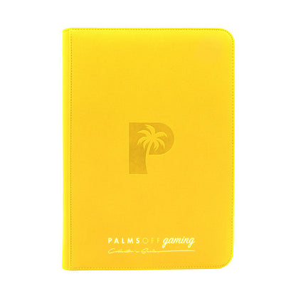 Collector's Series TOP LOADER Zip Binder (216 Capacity)(CLEAR) - YELLOW - Palms Off Gaming