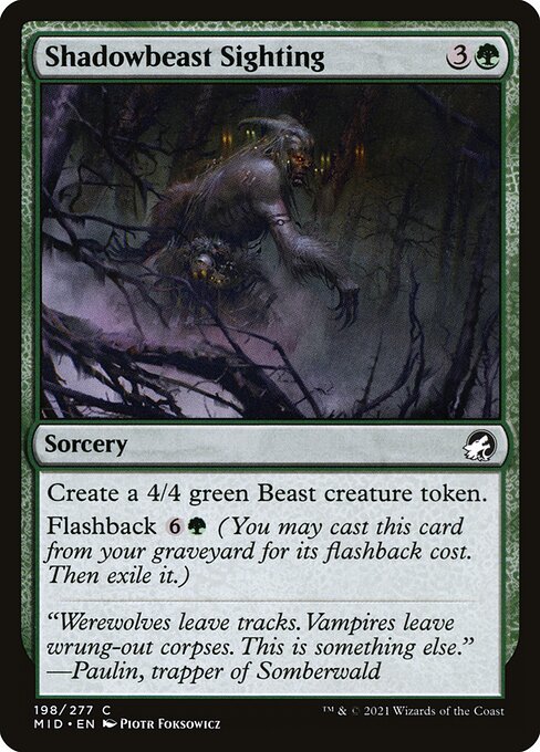 Shadowbeast Sighting - Innistrad: Midnight Hunt MID - NM - 198 C