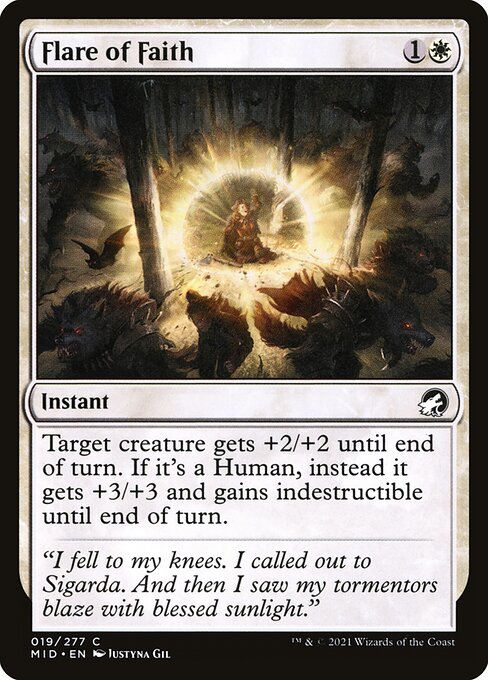 Flare of Faith - Innistrad: Midnight Hunt MID - NM - 019 C