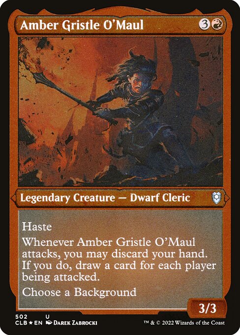 Amber Gristle O'Maul - Battle for Baldur's Gate CLB - NM - 502 U (Etched Foil)