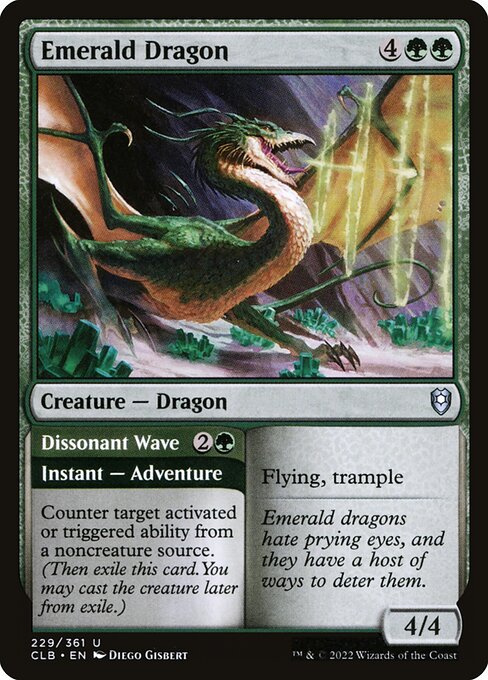 Emerald Dragon // Dissonant Wave - Battle for Baldur's Gate CLB - NM - 229 U