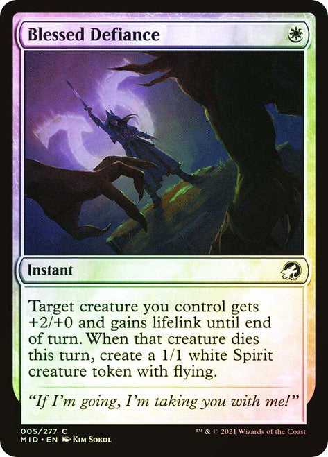 Blessed Defiance - Innistrad: Midnight Hunt MID - NM - 005 C (Foil)