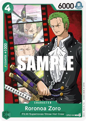 Roronoa Zoro - OP02-043 C - OP02 Paramount War - One Piece Card Game