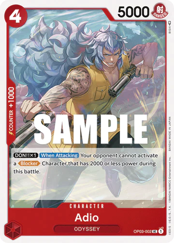 Adio - OP03-002 UC - OP03 Pillars of Strength - One Piece Card Game