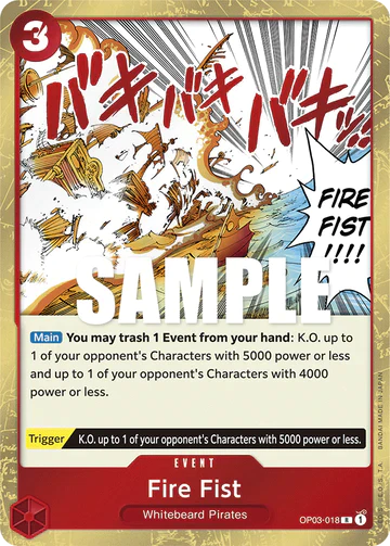 Fire Fist - OP03-018 R - OP03 Pillars of Strength - One Piece Card Game (Foil)