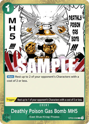 Deathly Poison Gas Bomb MH5 - OP03-038 R - OP03 Pillars of Strength - One Piece Card Game (Foil)