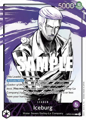 Iceburg - OP03-058 L - OP03 Pillars of Strength - One Piece Card Game (Alt Art Foil)