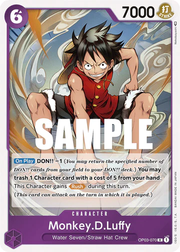 Monkey.D.Luffy - OP03-070 R - OP03 Pillars of Strength - One Piece Card Game (Foil)