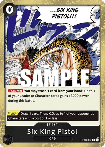 Six King Pistol - OP03-097 R - OP03 Pillars of Strength - One Piece Card Game (Foil)