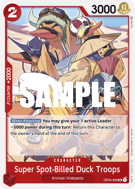 Super Spot-Billed Duck Troops - OP04-009 UC - OP04 Kingdoms of Intrigue - NM - One Piece Card Game