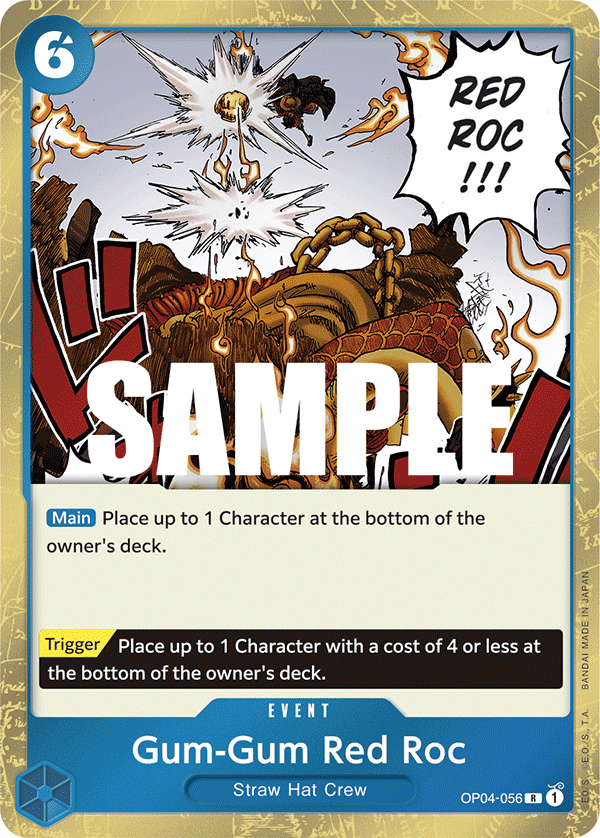 Gum-Gum Red Roc - OP04-056 R - OP04 Kingdoms of Intrigue - NM - One Piece Card Game (Foil)