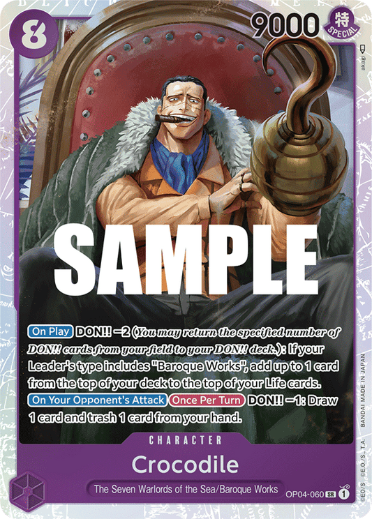 Crocodile - OP04-060 SR - OP04 Kingdoms of Intrigue - NM - One Piece Card Game (Foil)