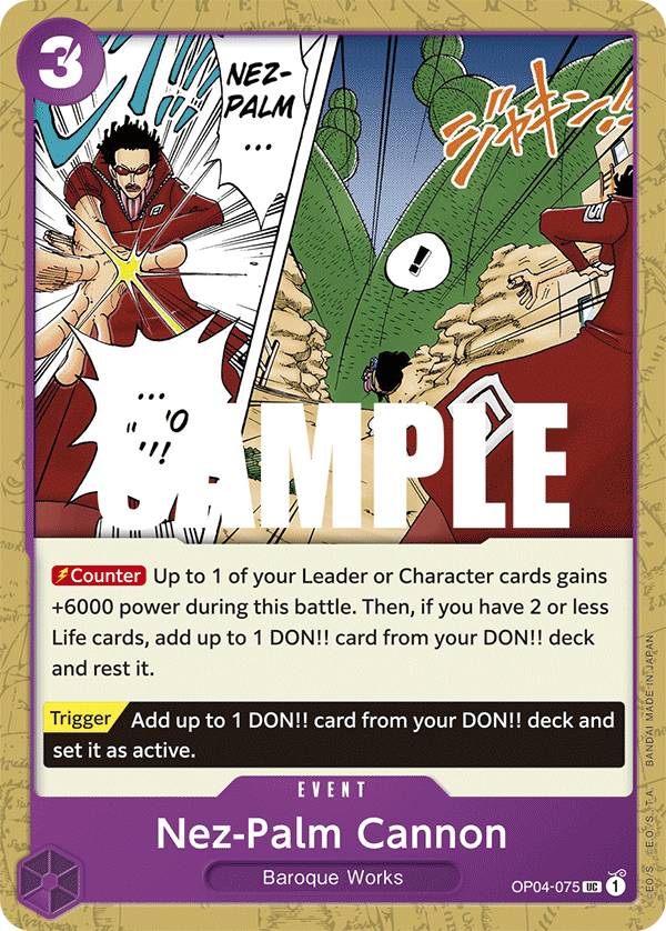 Nez-Palm Cannon - OP04-075 UC - OP04 Kingdoms of Intrigue - NM - One Piece Card Game