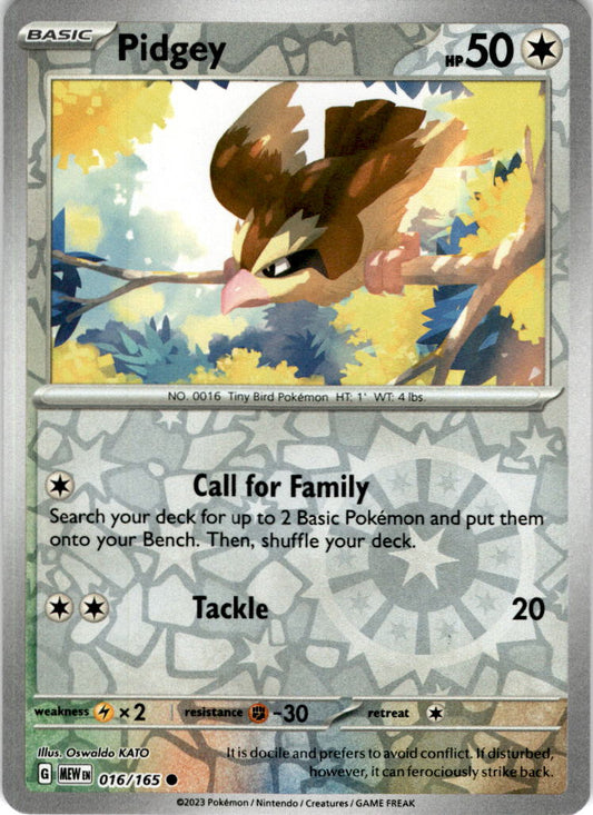 Pidgey - 016/165 C - Scarlet & Violet 151 - Pokemon TCG (Reverse Holo)