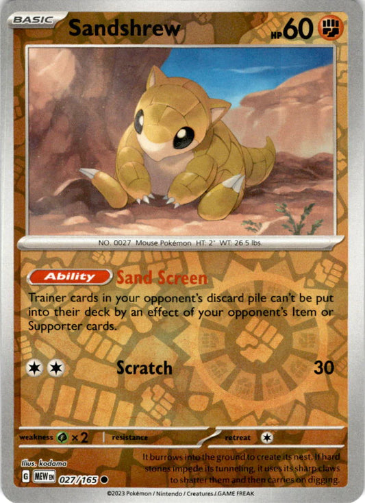 Sandshrew - 027/165 C - Scarlet & Violet 151 - Pokemon TCG (Reverse Holo)