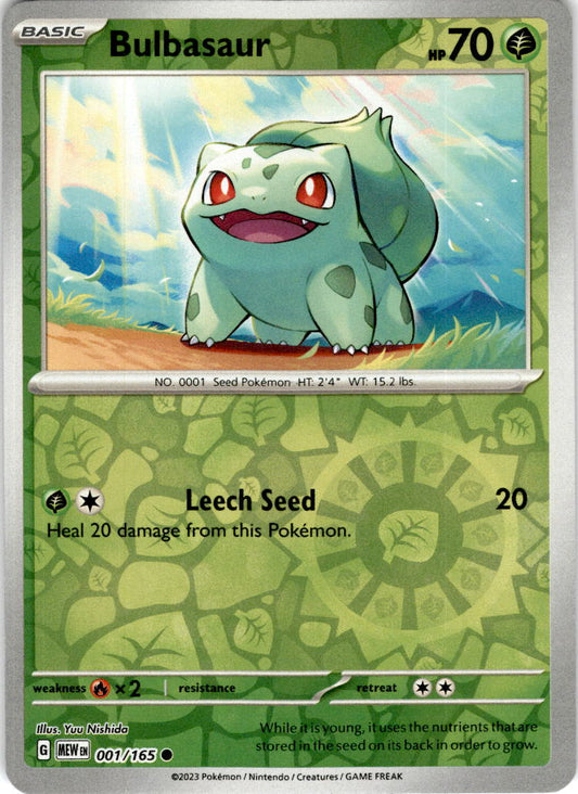 Bulbasaur - 001/165 C - Scarlet & Violet 151 - Pokemon TCG (Reverse Holo)