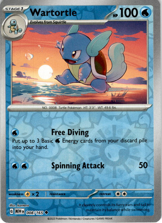 Wartortle - 008/165 UC - Scarlet & Violet 151 - Pokemon TCG (Reverse Holo)