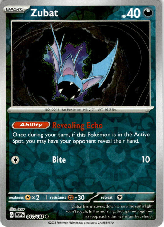 Zubat - 041/165 C - Scarlet & Violet 151 - Pokemon TCG (Reverse Holo)