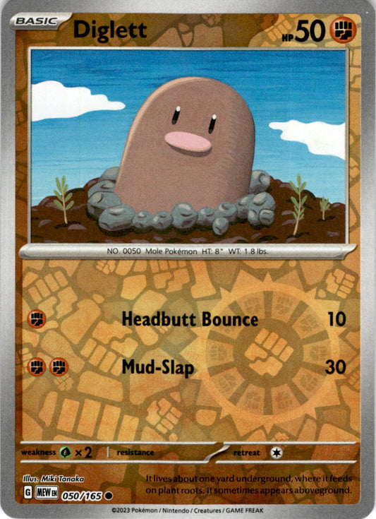 Diglett - 050/165 C - Scarlet & Violet 151 - Pokemon TCG (Reverse Holo)