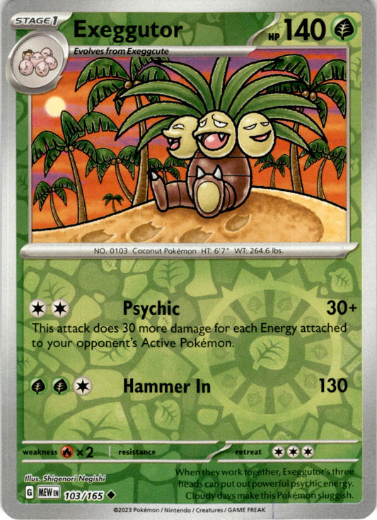 Exeggutor - 103/165 UC - Scarlet & Violet 151 - Pokemon TCG (Reverse Holo)