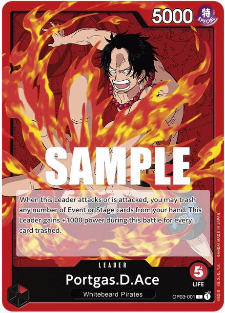 Portgas.D.Ace - OP03-001 L - OP03 Pillars of Strength - One Piece Card Game