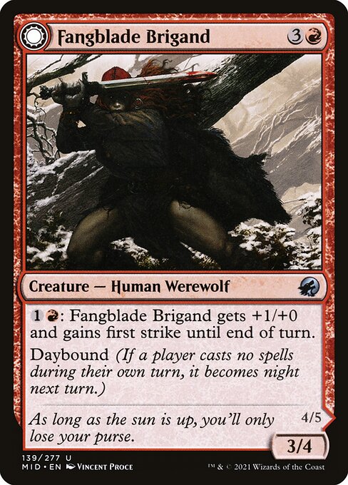 Fangblade Brigand // Fangblade Eviscerator - Innistrad: Midnight Hunt MID - NM - 139 U