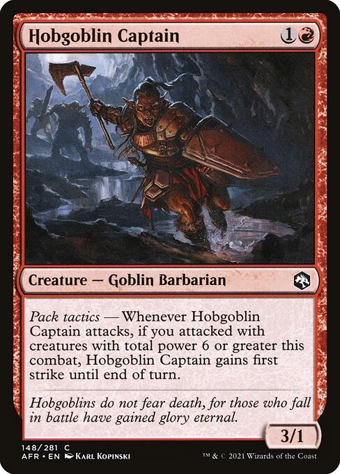 Hobgoblin Captain - Adventures in the Forgotten Realms AFR - NM - 148 C