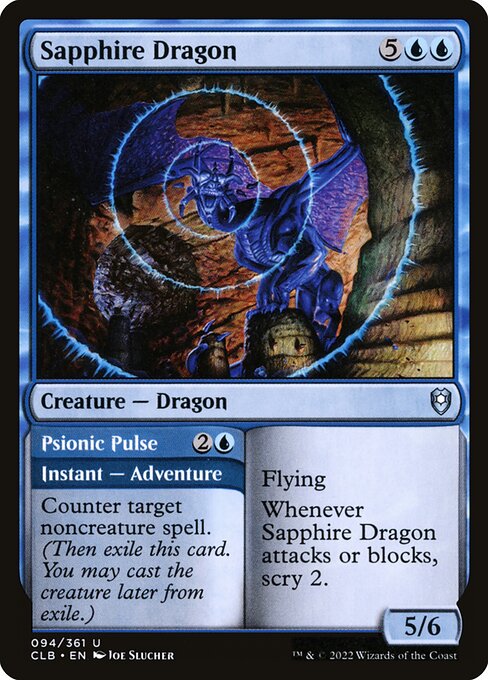 Sapphire Dragon // Psionic Pulse - Battle for Baldur's Gate CLB - NM - 094 U