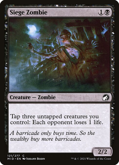 Siege Zombie - Innistrad: Midnight Hunt MID - NM - 121 C