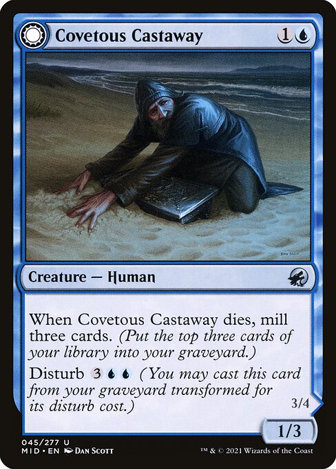 Covetous Castaway // Ghostly Castigator - Innistrad:Midnight Hunt MID - NM - 045 U