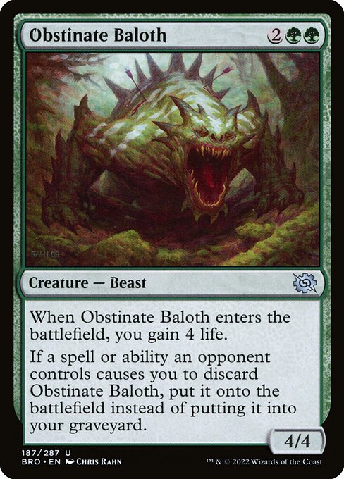 Obstinate Baloth - The Brothers' War BRO - NM - 187 U (Foil)